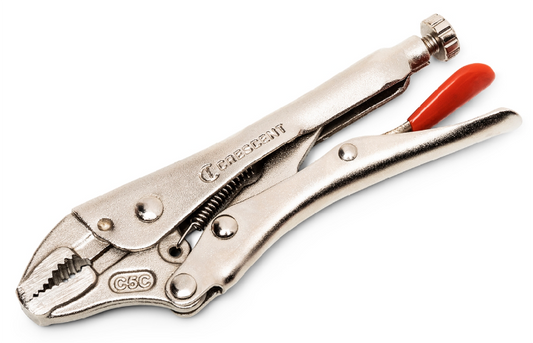 Crescent Curved Jaw Locking Pliers With Wire Cutter 7in