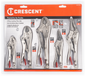 Crescent 5PC Curved and Long Nose Locking Pliers Set