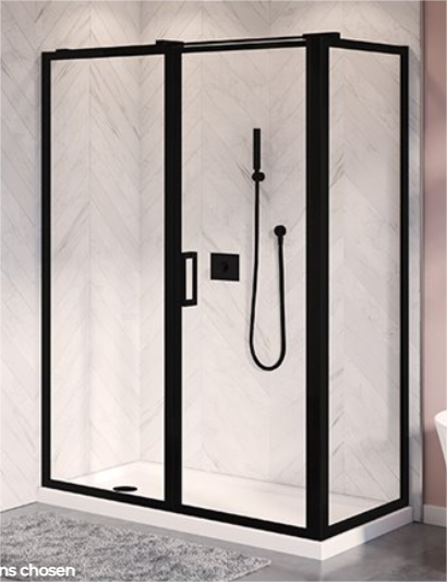 Fleurco Elera 2 sided Shower Black 39w x 32d