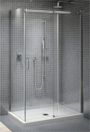 Fleurco Apollo 2 sided 48x36, 6mm Shower Brushed Nickel