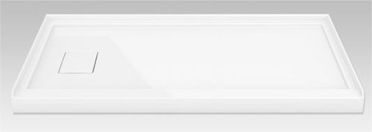 Fleurco 3 Side Flanged Shower Base with Covered Drain 60x32x3