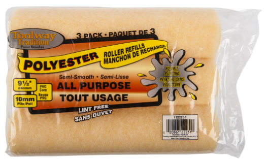 3 PK Paint Roller Refill 9.5" 10mm