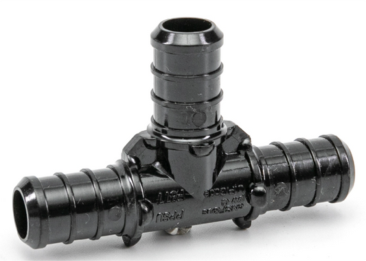 Pex Poly Tee 3/4" Barb to Barb Black