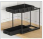 Under Cabinet Double Pull Out Organizer Shelf BLK