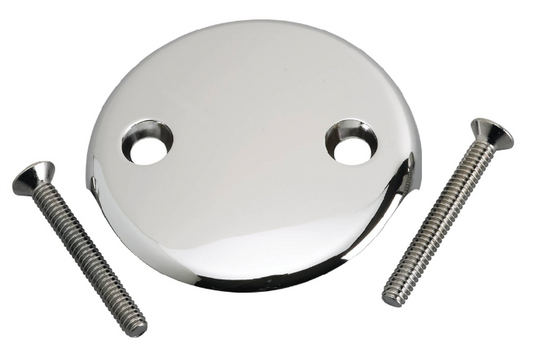 2 Hole Overflow Plate 2 Screw Chrome M1919