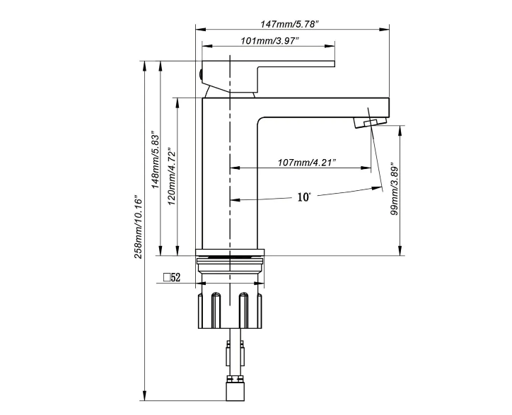 Kodaen Madison Single Hole Vanity Faucet F11123CP