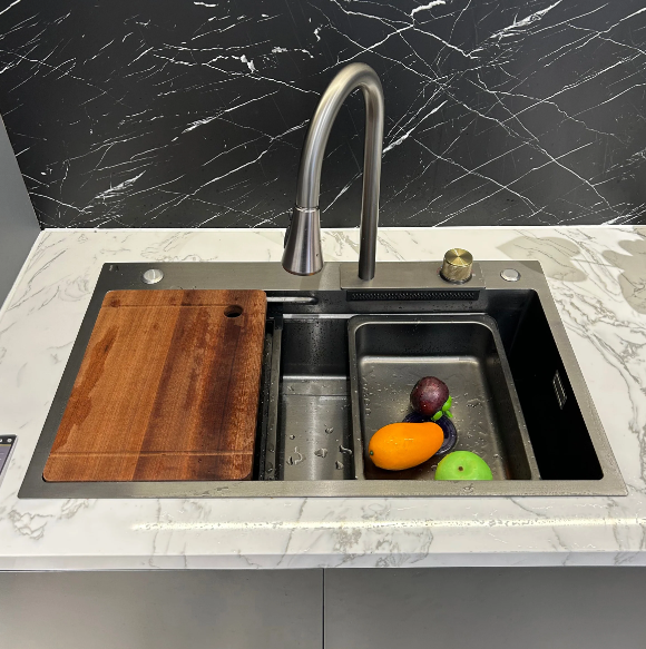 Kodaen Waterfall Kitchen Sink -Gun Grey