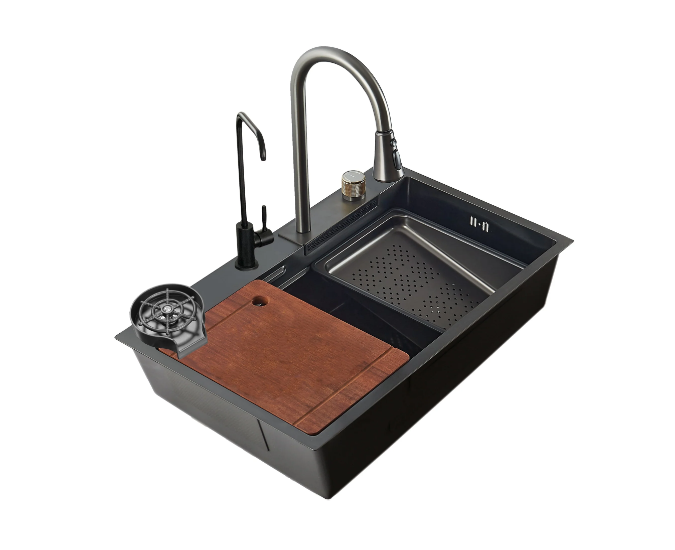 Kodaen Waterfall Kitchen Sink -Gun Grey