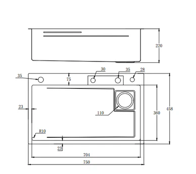 Kodaen Waterfall Kitchen Sink -Gun Grey