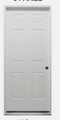 32" Left Hand In-Swing Exterior Utility Door 6 Panel