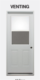 36" Left Hand In-Swing Exterior Utility Door Vented