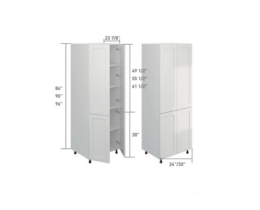 Oppein Premium Pantry Cabinet PC2484-WSS/PB Box