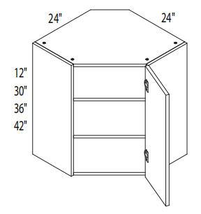 Golden Cabinetry Wall Cabinet Walnut WDC2442