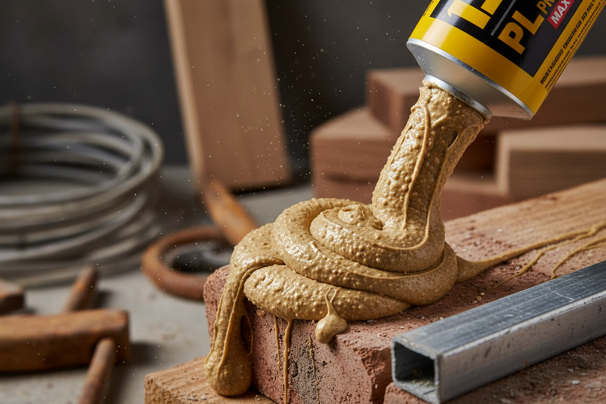 Adhesives pl construction glue close up