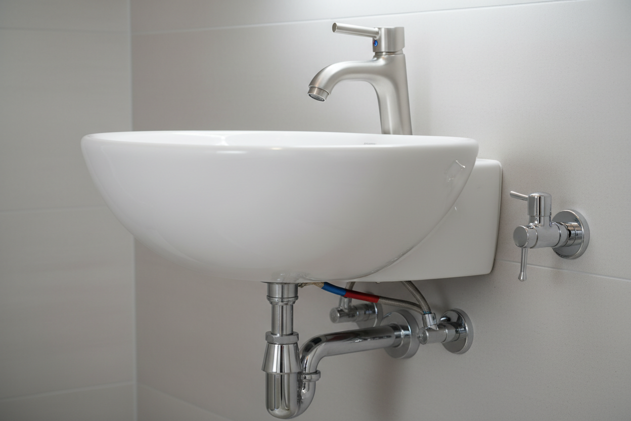 bathroom-sink-faucet-with-plumbing-showing