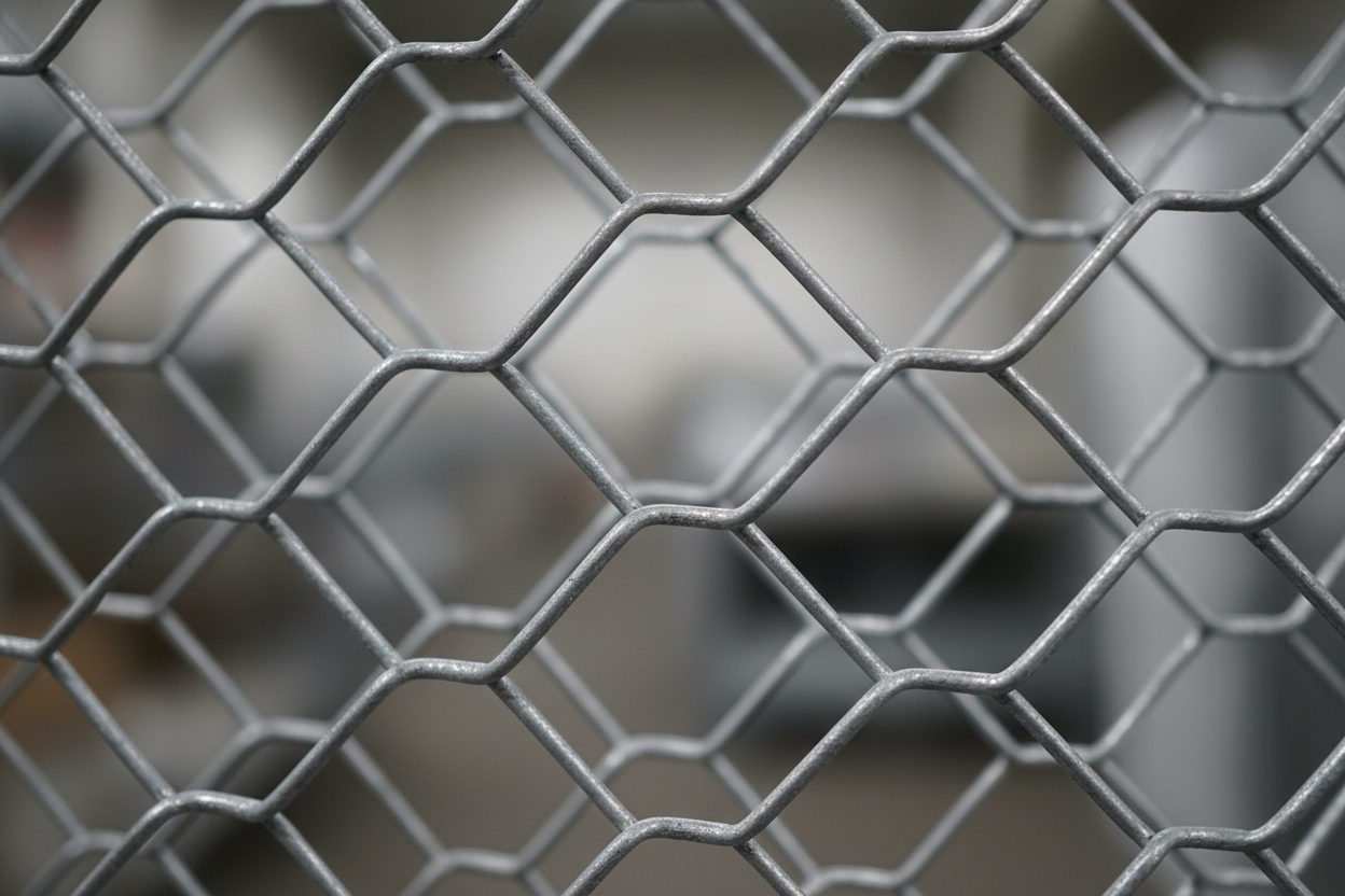 chicken wire caging close up (hex)