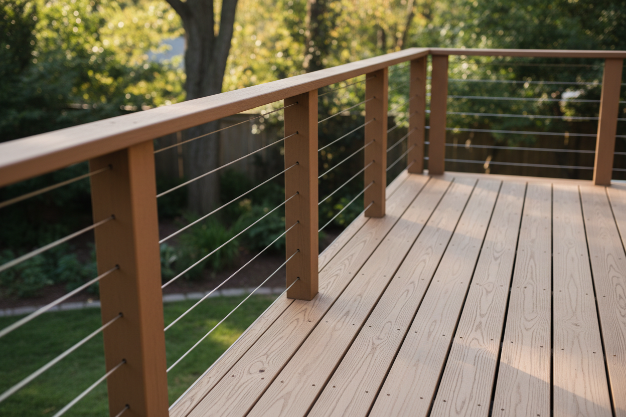 decking and railing close up