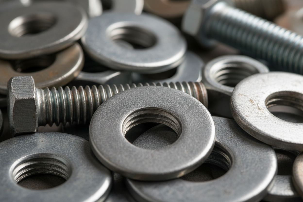 Fasteners - Washers close up