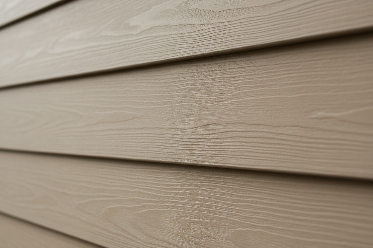 Fiber Board siding close up