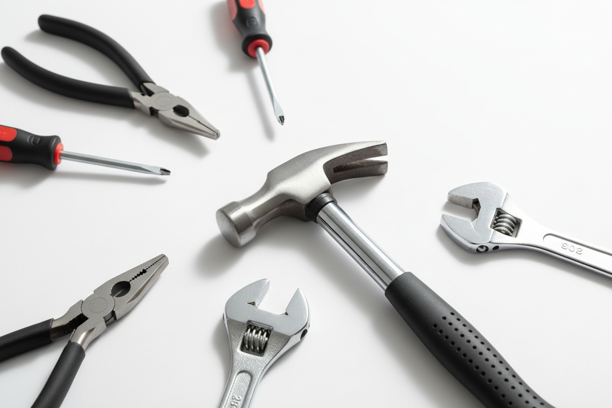 hammer and other hand tools close up