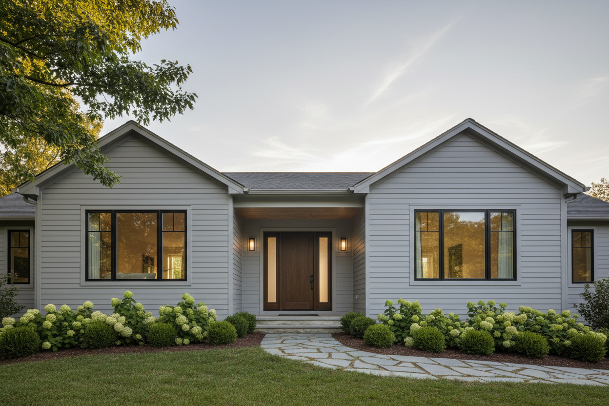 Home exterior with vinyl siding