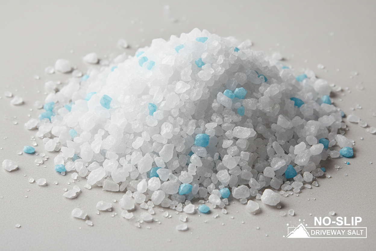 Ice Salt (no slip driveway salt) close up