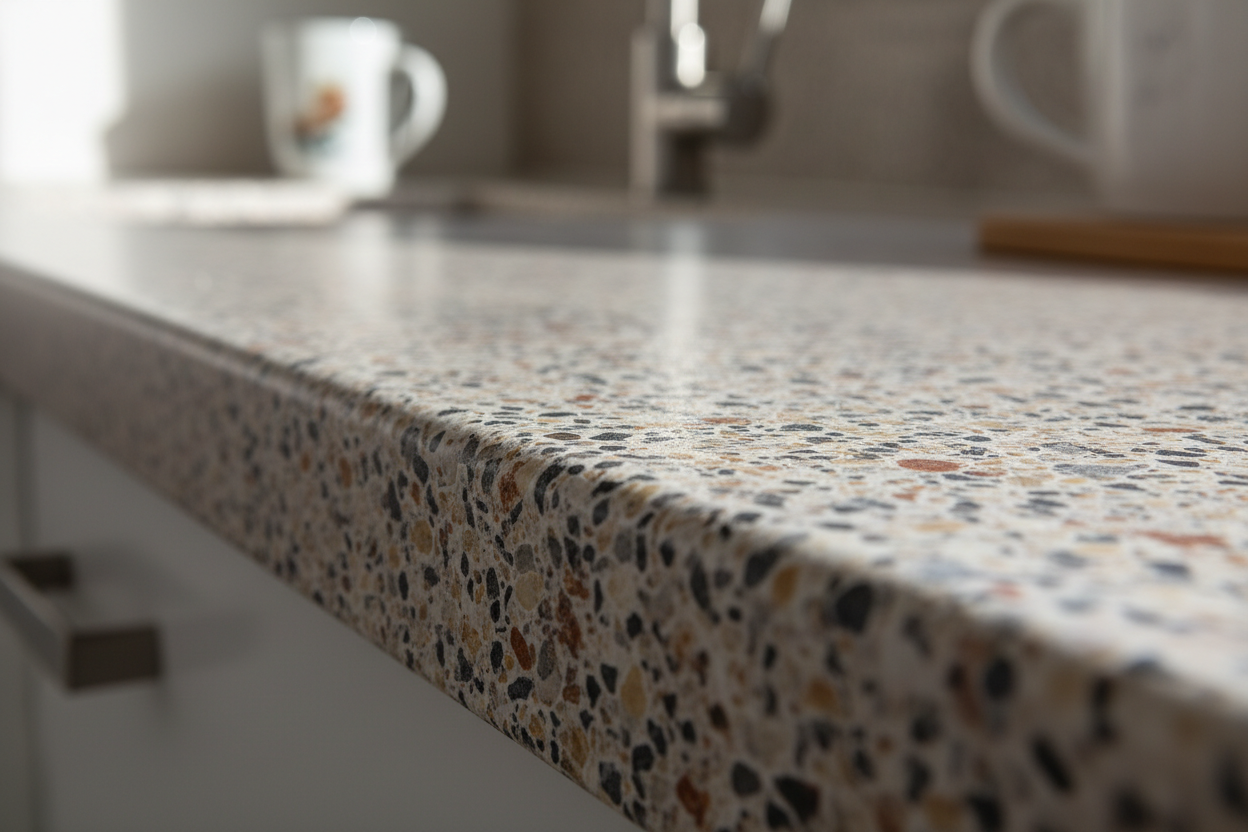 kitchen countertop laminate close up