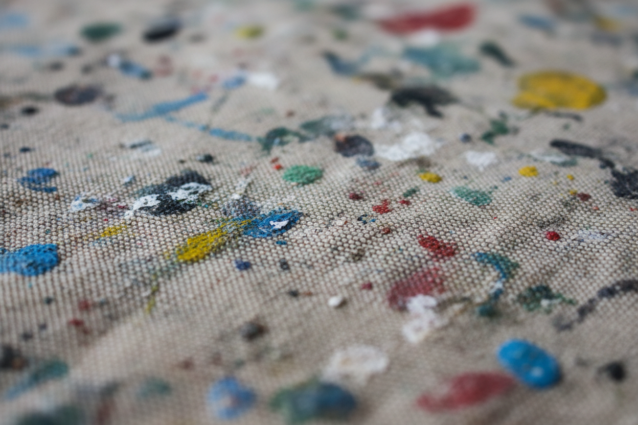 paint drop sheet close up