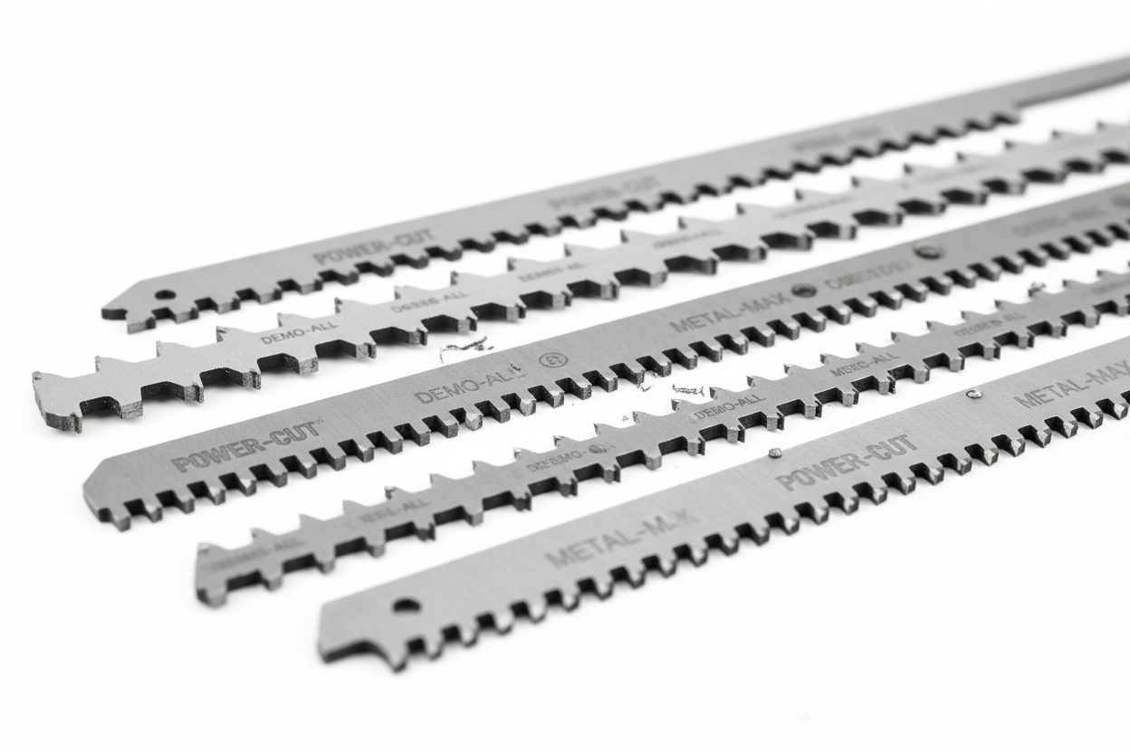 Reciprocating Saw Blades close up white