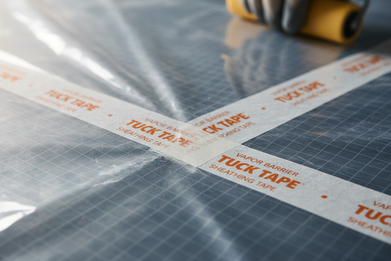 vapour barrier tuck tape close up