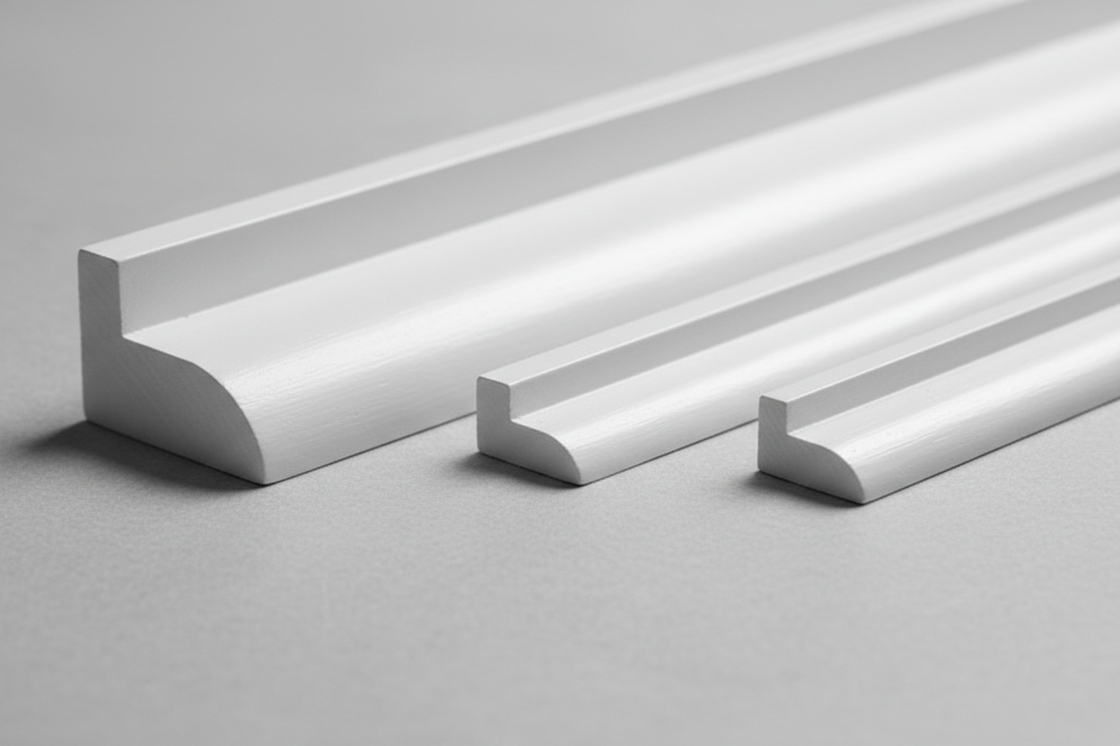 white shoe Moulding & Quarter Round classic close up