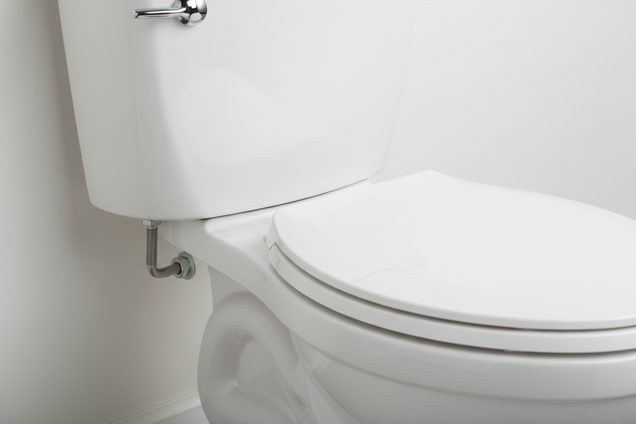 white toilet standard close up