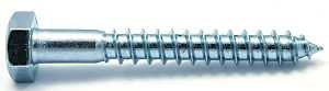 Reliable HLZ516134L Lag Screw, 5/16-9 Thread, 1-3/4 in OAL, A Grade, Steel, Zinc